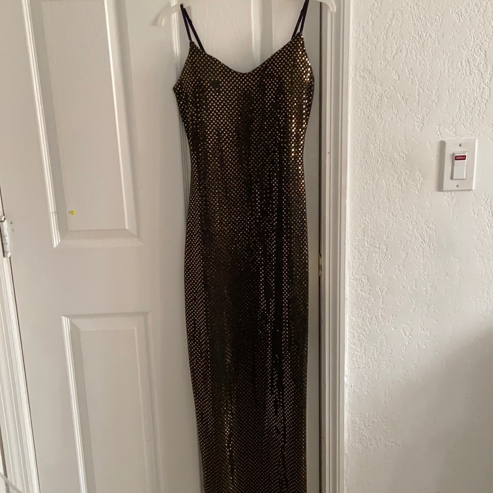 Long gold maxi dress